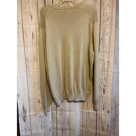 VanHeusen Vintage Men’s 80’s V neck Beige Pullover Sweater Size XXL - Picture 7 of 9